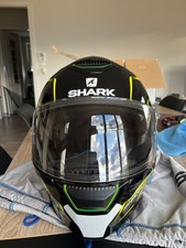 casque moto Shark noir et jaune avec led intégré 