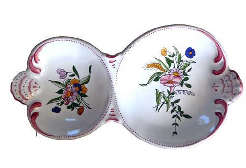 Plat double faïence - plat,