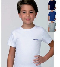3 T-Shirt pour Enfant Enrico Coveri Manche Courte Col Roulé Coton Article ET4000