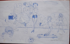 DESSIN À L'ENCRE PAR "PIERRE DESSONS"-27X17 CM