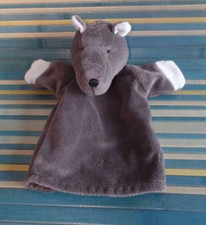 B14G / doudou marionnette loup gris noir JACADI