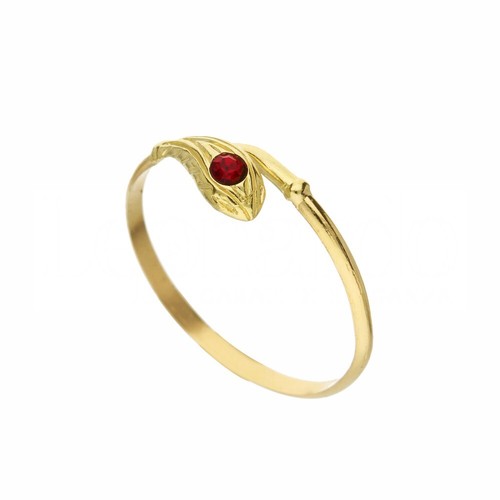 Bague serpent jaune 18 - or,