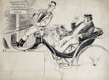 Emil Reinicke - Promenade En Calèche Dessin 1910