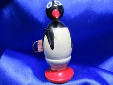 vintage ancien mètre de couture " Pingouin " en bois peint