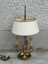 Lampe bouillotte à trois bras en laiton bronze abat jour tole lamp style empire