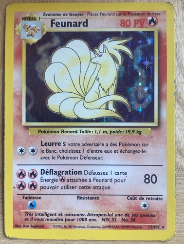 Carte pokémon feunard 102 - carte,