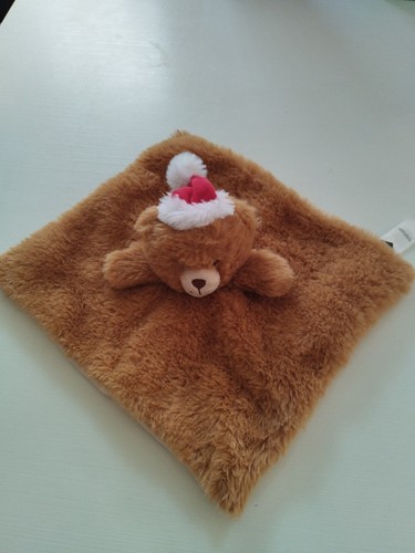 Doudou plat ours marron bonnet