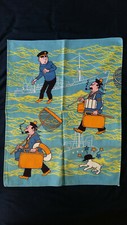 Tintin Kuifje Tim Essuie-tout torchon années 50 ou 60 très bel état rare