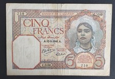 Algérie billet de 5 Francs du