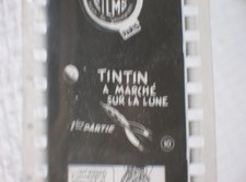 tintin on a marché sur la lune : lot de 19 boite bobine de film fixe