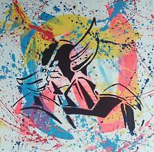 PyB signed GOLDORAK  tableau POP street ART graffiti paint FRENCH manga actarius