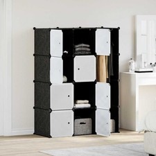 Armoire Modulaire 14 Compartiments Noir et Blanc Garde-robe Penderie vidaXL