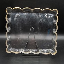 Plateau de service à liqueur en cristal soufflé peigné or de Daum début XXème