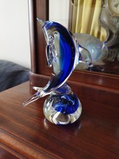 Figurine  De dauphin en verre soufflé de Murano-Vintage