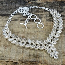 Blanc Gemme Topaze Collier 925