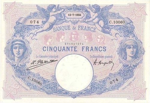 Francs bleu rose type - 50, et