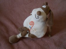 Doudou peluche chien marron