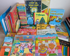 Grand lot de livres+ peluche+ puzzles pour enfants 1-5 ans : pop-up, à caresser