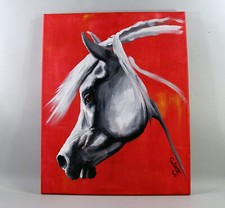 PEINTURE SUR TOILE, cheval pur