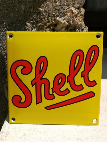 Plaque émaillée garage shell - plaque,