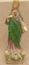 RARE ancienne statue Notre Dame Des 3 Ave Maria vierge cœur de marie