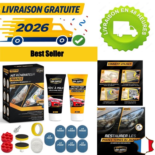Kit rénovation phares voiture