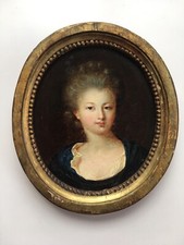 Tableau Portrait De Jeune Femme Fin XVIIIème 18ème