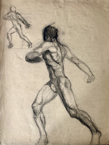 Dessin ancien homme - homme, nu