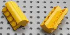 2 x Lego Yellow Brick Curved Top ref 6081 Set 3826 8292 7774 4404 3221 4888 1252