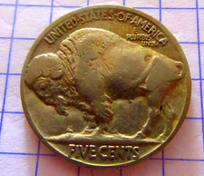 BUFFALO BISON AMERICAN 1919 FIVE CENTS COPPER NICKEL 5,00 g  21,2 mm