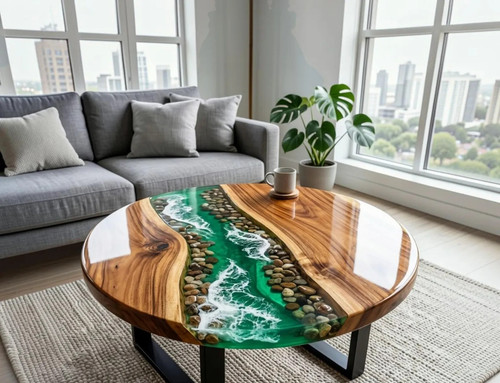Table basse ronde résine - en,