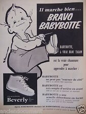 PUBLICITÉ 1958 CHAUSSURES BABYBOTTE BEVERLY AVEC BLOC TALON - ADVERTISING