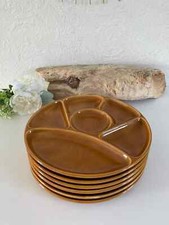 7⚜️ Ensemble 6 Assiettes à Raclette Ou Fondue Gien France Vintage Diamètre 23 Cm