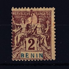 TIMBRE COLONIES FRANCAISES BENIN N 34 * - VARIETE AVEC E SANS ACCENT