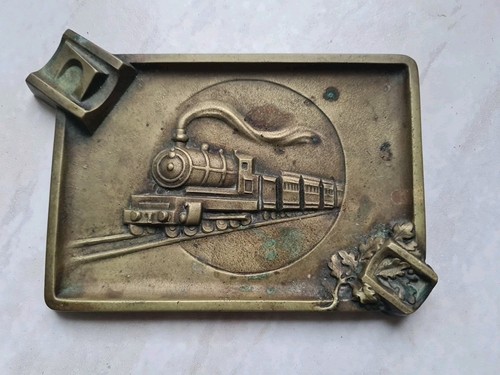 Gros cendrier bronze train - cendrier,