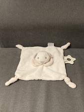 Doudou plat ours blanc rose Mathilde M