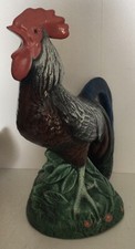 COQ EN CÉRAMIQUE BARBOTINE POLYCHROME VINTAGE HAUTEUR 35 CM