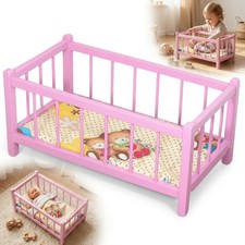 Lit poupée bois rose - , +