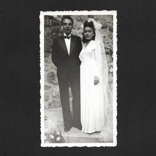 Couple mariés mariage 1945 - couple, mariage,