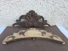 Ancien mini fronton / Volute  / Bois sculpté / Meubles / Déco / Accessoires