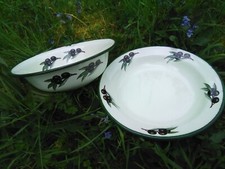 SALADIER + ASSIETTE EMAILLES