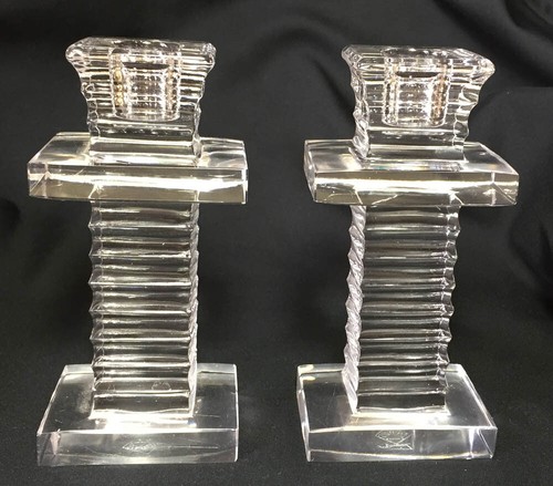 Paire bougeoirs cristal - paire, st