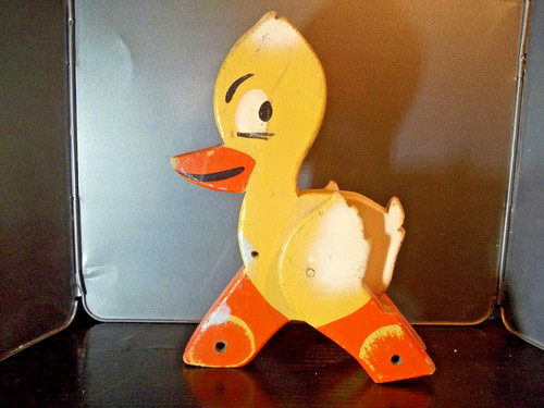 Ancien jouet bois canard - ancien,