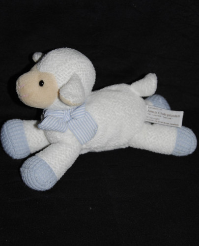 Doudou mouton blanc bleu - blanc,