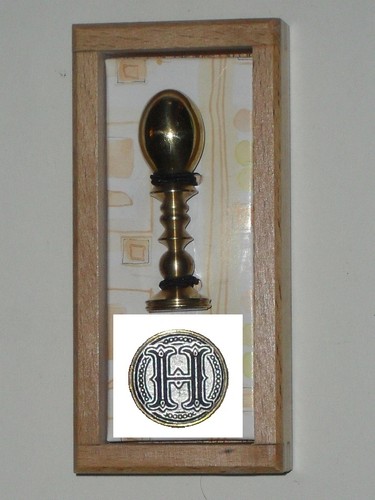 Tampon cachet rond lettre h - rond,
