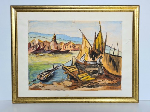 Aquarelle marine village - , de