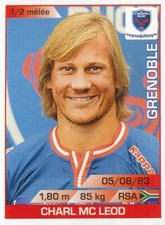 120 CHARL MC LEOD # RSA FC.GRENOBLE RUGBY TOP 14 STICKER PANINI RUGBY 2016