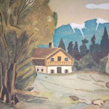 Pays Basque Tarbes Tableau 20e Aquarelle proche Arrue 