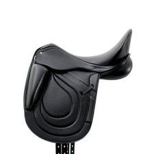 Nouvelle selle de cheval en cuir de dressage rembourrée douce couleur noire