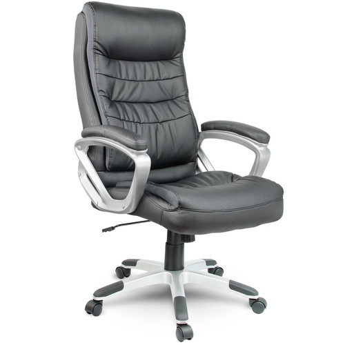 Chaise bureau cuir noir - cuir,